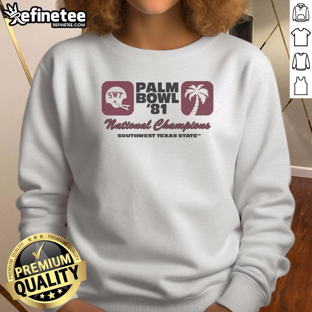awesome-texas-state-palm-bowl-1981-national-championship-sweatshirt Alt Text: Vintage Awesome Texas State Palm Bowl 1981 National Championship Sweatshirt featuring bold graphics and vibrant colors.