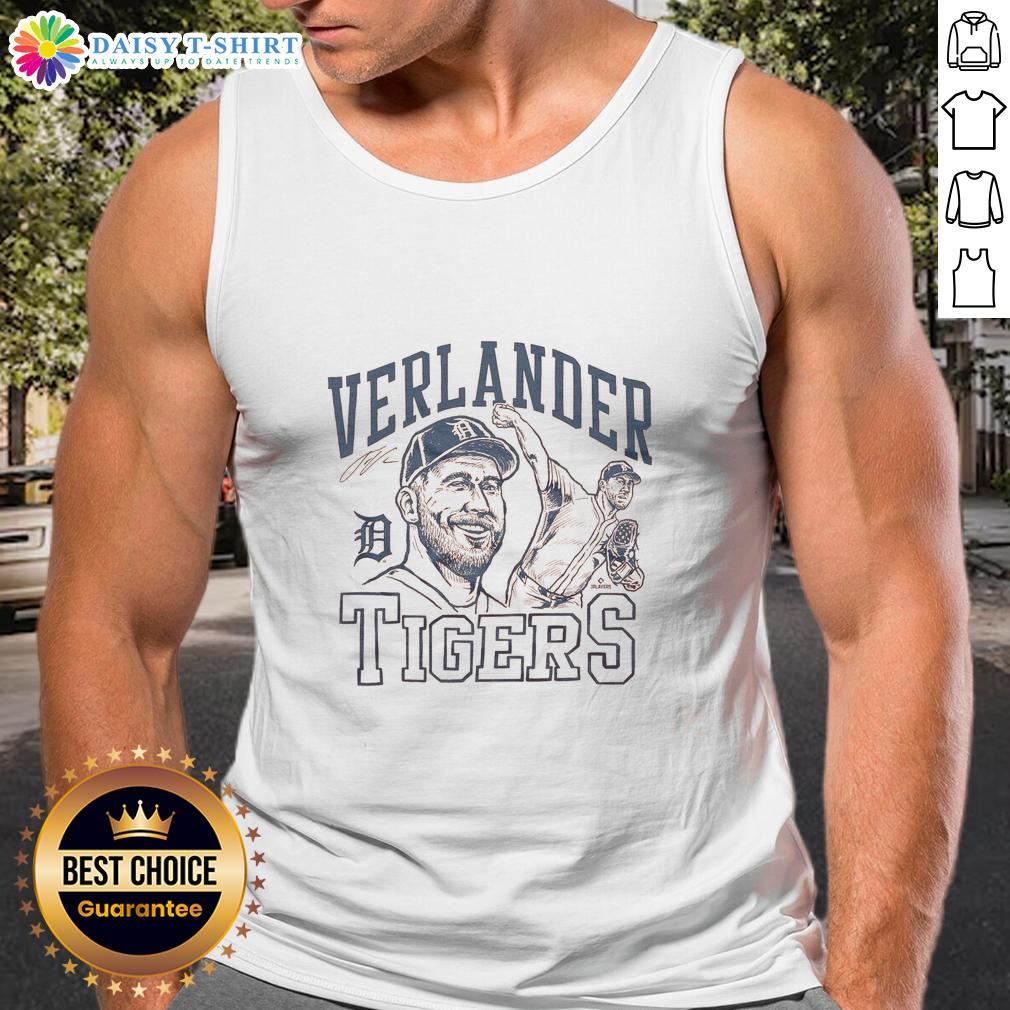 Awesome Tigers Justin Verlander Signature Portrait Tank Top Awesome Tigers Justin Verlander signature portrait on a stylish tank top, perfect for sports fans and collectors.