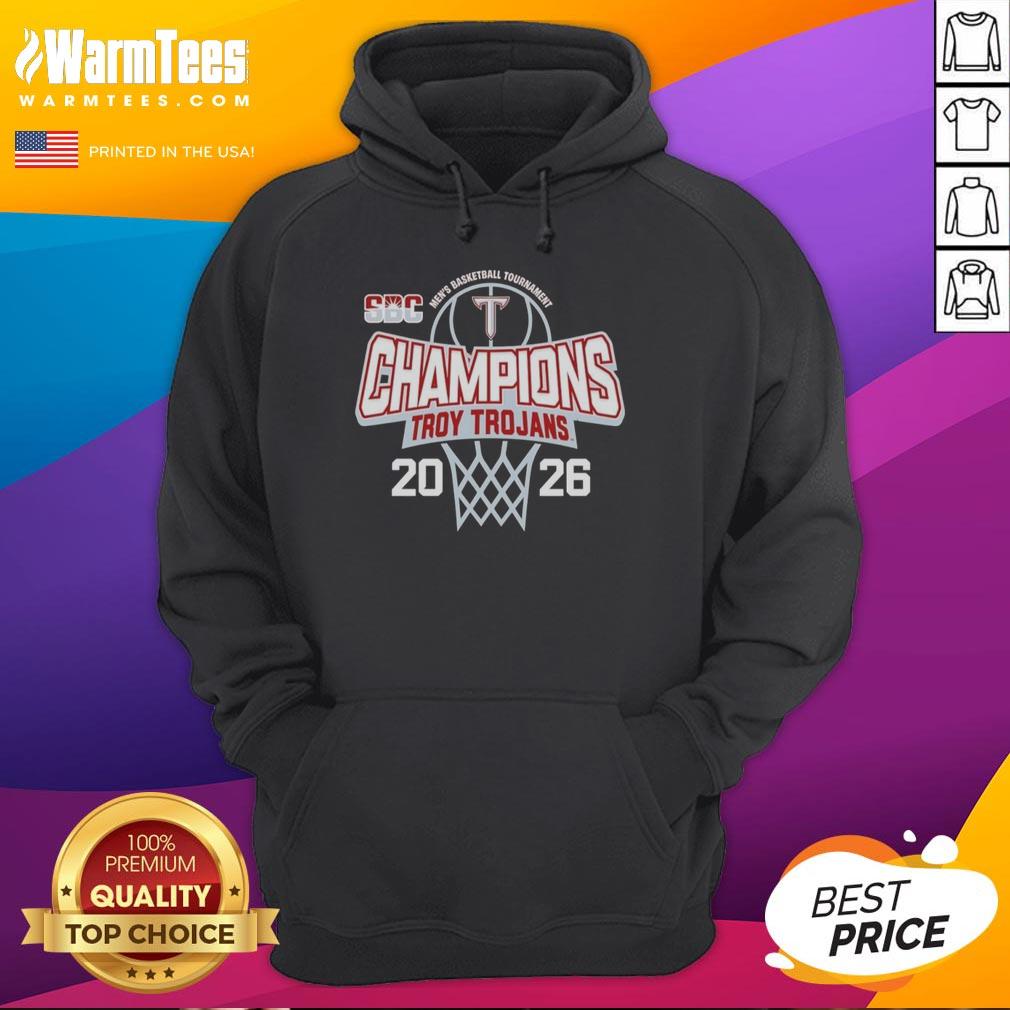 awesome-troy-trojans-2026-sun-belt-mens-basketball-tournament-champions-hoodie Awesome Troy Trojans 2026 Sun Belt Men's Basketball Tournament Champions Hoodie featuring team logo and vibrant design.