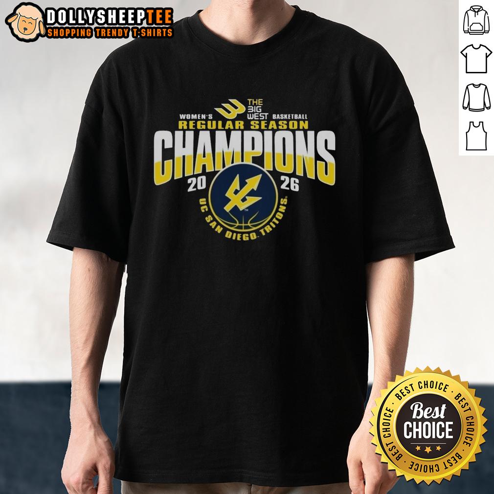 Awesome Uc San Diego Tritons Women's Basketball 2026 Big West Regular Season Champions T-Shirt UC San Diego Tritons Women's Basketball 2026 Big West Champions T-Shirt, showcasing school pride and athletic achievement.
