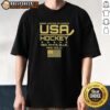 Alt Text: Awesome USA Hockey 2026 Winter Olympics T-Shirt in red, white, blue, and gold featuring patriotic design.