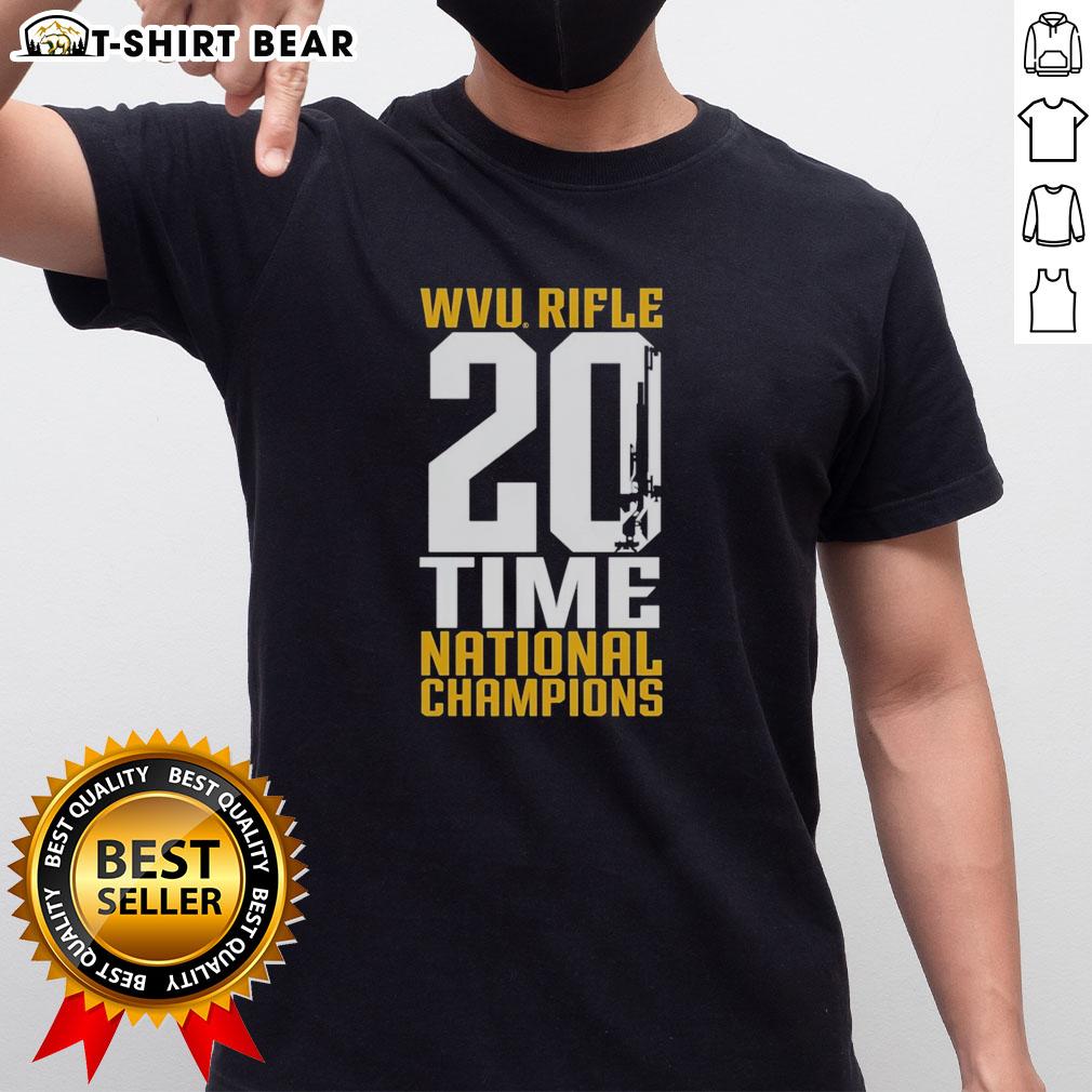 Awesome Wvu West Virginia Mountaineers Rifle 20 Time National Champions T Shirt Awesome WVU West Virginia Mountaineers Rifle T-Shirt celebrating 20-time national champions in stylish design.