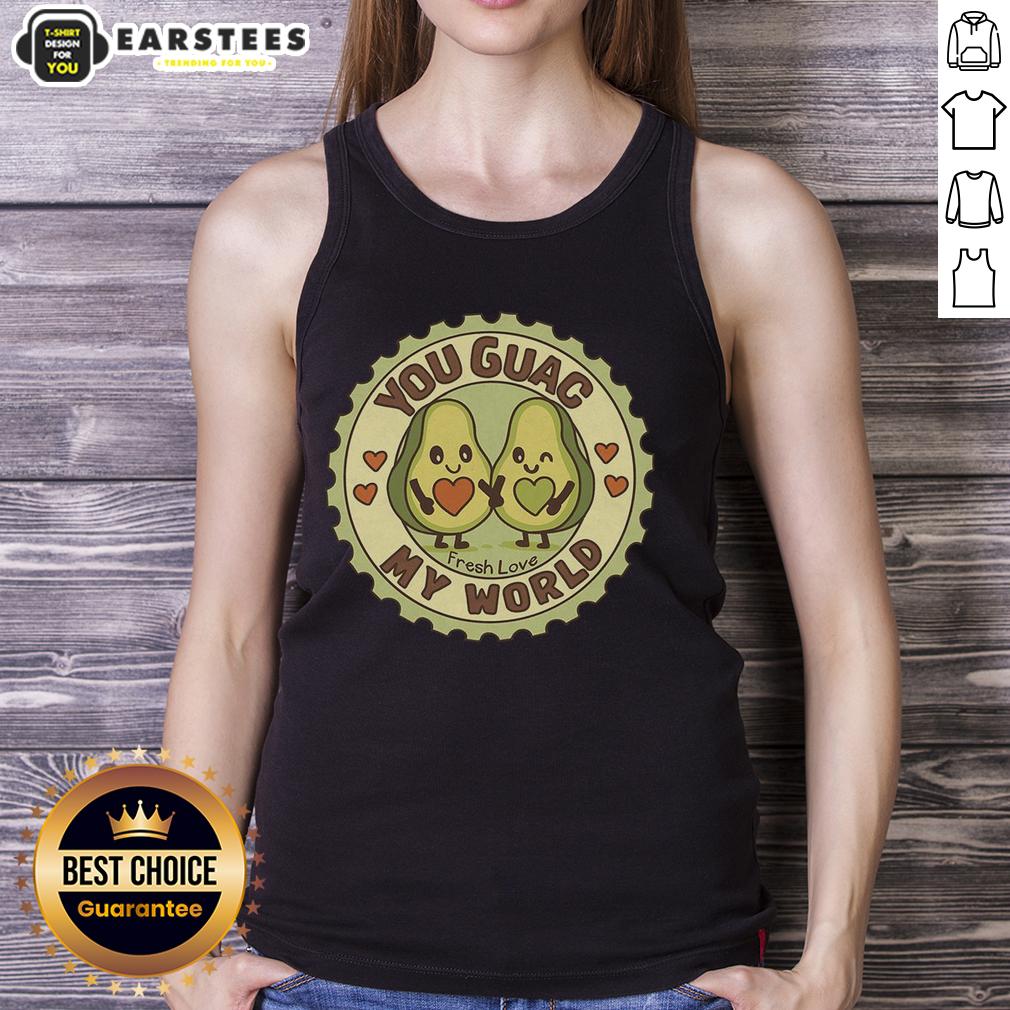 awesome-you-guac-my-world-fresh-love-avocado-tank-top Awesome You Guac My World tank top featuring a fresh avocado design, perfect for avocado lovers and summer fashion.