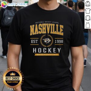 Original Nashville Predators Hockey Legacy Crest T-Shirt featuring team colors and logo, perfect for fans and collectors.