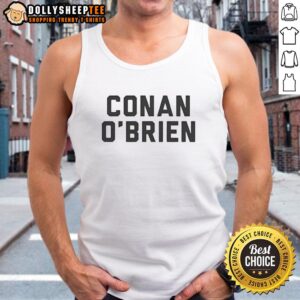 Official Conan O'Brien tank top featuring a vibrant design, perfect for fans of the late-night talk show host.