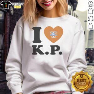 Heart-shaped sweatshirt featuring 'I Love Karlyn' for Tennessee Lady Volunteers softball fans.