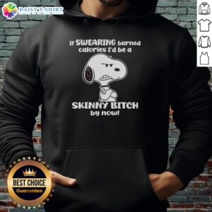 Hot Grumpy Snoopy hoodie with humorous quote about swearing and burning calories, perfect for casual wear.