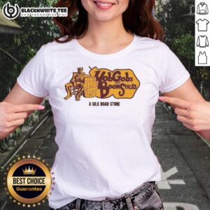 Hot Hobgobs and Boom Sticks ladies tee from Silk Road Store featuring vibrant artwork and comfortable fit.