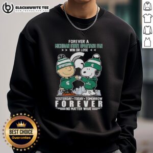 Alt Text: Original Charlie Brown Touch Hand Snoopy sweatshirt for Michigan State Spartans fans, perfect for win or lose.
