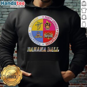 Original Bananas Ball hoodie featuring Party Animals and Firefighters logo, perfect for tailgaters and fun events.