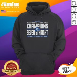 Good Detroit Catholic Central 2026 Mhsaa Hockey Division 1 Seven Straight Champions T-Shirt - Image 2