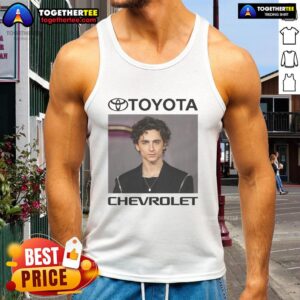 Actor wearing an Awesome Car Brand tank top, showcasing style and brand loyalty at a summer event.