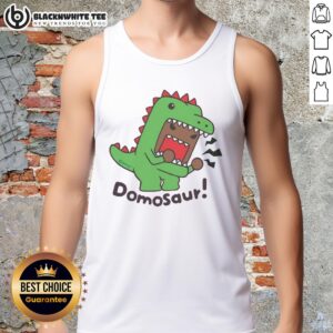 Cute Domo Domosaur tank top featuring a vibrant dinosaur design, perfect for casual summer outfits.