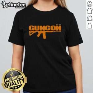 Premium Guncon 2026 Ladies Tee featuring a stylish design, perfect for casual wear and showcasing a modern aesthetic.