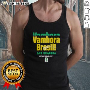 Top FIFA World Cup Vambora Brazil 2026 tank top featuring vibrant colors and a stylish design for soccer fans.