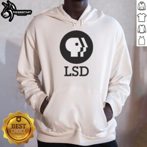 Original Dave Landau wearing an LSD hoodie, showcasing his unique style and personality in a vibrant setting.