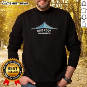 Original One Roof Foundation Seattle Kraken sweatshirt in navy blue, promoting local charity and team spirit.