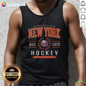 Original New York Islanders Hockey Legacy Crest Tank Top featuring vibrant team colors and iconic logo design.