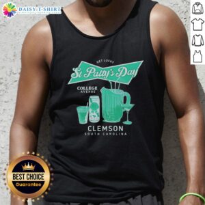Nice Get Lucky St. Patty's Day tank top in Tiger Town, College Avenue, Clemson, South Carolina, perfect for festive celebrations.