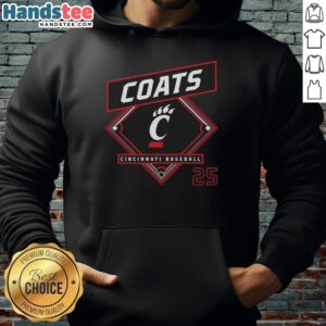 Alt Text: Stylish Nice Quinton Coats Cincinnati Bearcats baseball hoodie, perfect for fans and casual wear during games.
