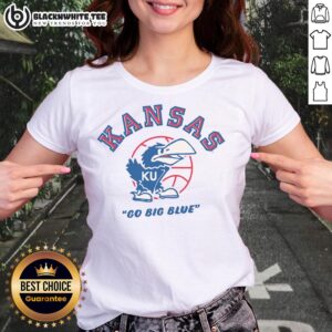 Alt Text: Vintage Kansas Jayhawks homefield basketball ladies tee showcasing team spirit and style for female fans.