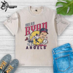 Pretty Angels Nolan Ryan Signature Washed T-Shirt featuring a vintage design and authentic signature print.