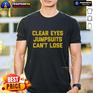 Stylish Hot Clear Eyes jumpsuit with 'Can't Lose' letter T-shirt, perfect for a trendy casual outfit.