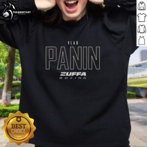 Premium Vlad Panin Zuffa Boxing Elite Sweatshirt in black, featuring stylish design and comfortable fit for boxing enthusiasts.