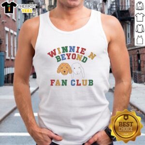 Original Winnie N Beyond Fan Club Dog Faces Tank Top featuring playful dog illustrations and vibrant colors.
