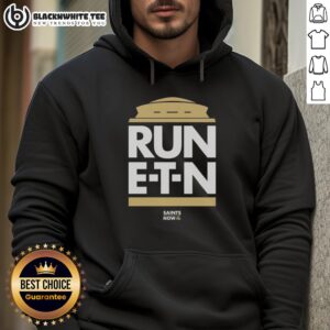 Top Run E T N Saints Now Hoodie featuring vibrant team colors and logo, perfect for fans supporting the New Orleans Saints.