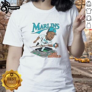 Pretty Florida Marlins Gary Sheffield ladies tee featuring vibrant colors and stylish design for baseball fans.