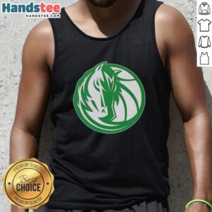 Awesome Dallas Mavericks white logo tank top for St. Patrick's Day, featuring a stylish design perfect for fans.