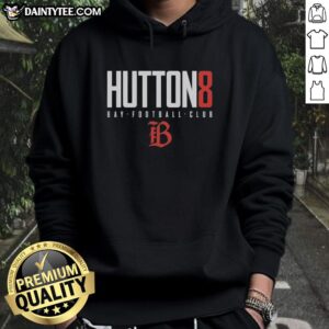 Alt Text: Nice Claire Hutton 8 Bay FC Elite Hoodie in stylish design, perfect for sports enthusiasts and casual wear.