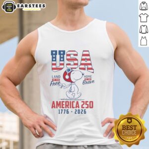 Original Snoopy wearing a flight helmet, celebrating 4th of July in a happy design on a tank top.