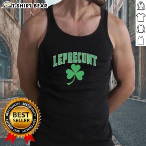 Stylish Nice Leprecunt Shamrock St. Patrick's Day 2026 tank top featuring a festive green design and playful text.