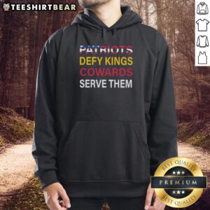 Pretty Patriots Defy Kings hoodie featuring bold design, perfect for expressing freedom and individuality.