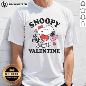 Pretty Peanuts Snoopy Is My Valentine T-Shirt featuring a cute Snoopy graphic, perfect for Valentine's Day celebrations.