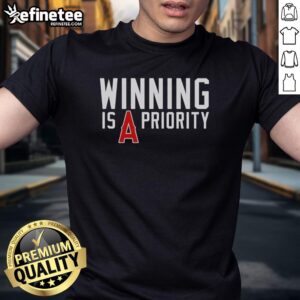 Original Los Angeles Angels 'Winning Is Angels Priority' T-Shirt showcasing team spirit and vibrant design for fans.