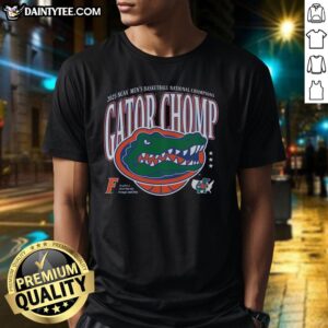 Good Gator Chomp Florida 2025 Men's National Champs T-Shirt featuring vibrant team colors and championship graphics.