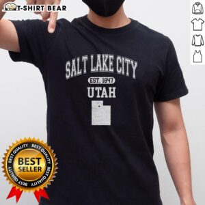Pretty Salt Lake City Utah Est 1847 varsity t-shirt featuring a stylish design and vibrant colors, perfect for locals and visitors.