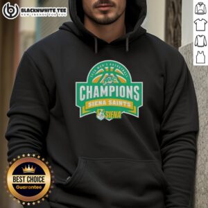 Top Siena Saints 2026 Men's Basketball Champions hoodie featuring team colors and logo, perfect for proud fans.
