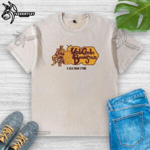 Premium Hobgobs and Boom Sticks washed t-shirt from Silk Road Store, featuring vibrant graphics and a comfortable fit.