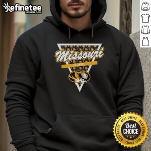 Original Missouri Tigers football hoodie featuring a palm tree pattern inside a triangle logo design.
