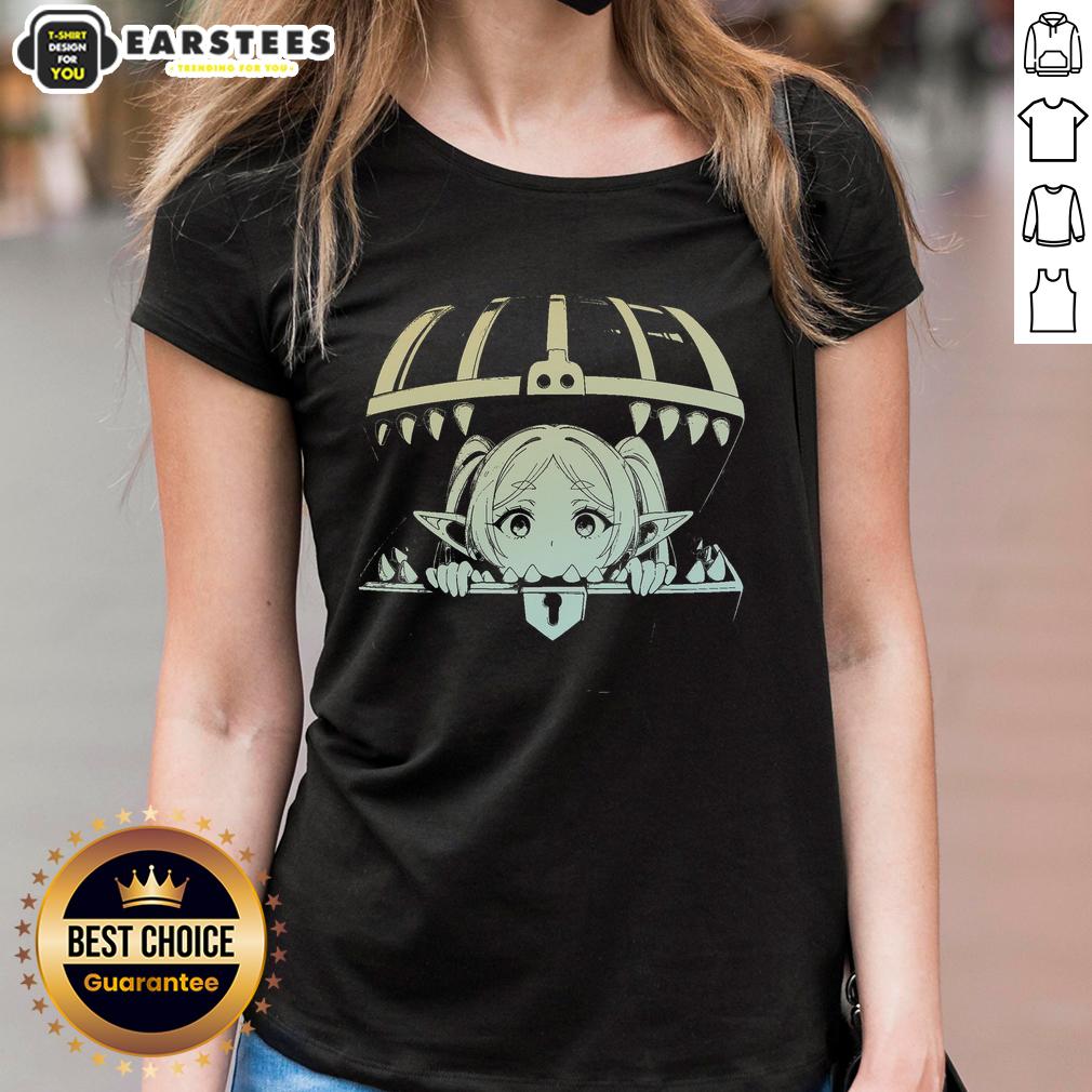 cute-frieren-frieren-beyond-journeys-end-anime-ladies-tee Cute anime ladies from Freiren: Beyond Journey's End on a stylish tee, perfect for fans of the series.