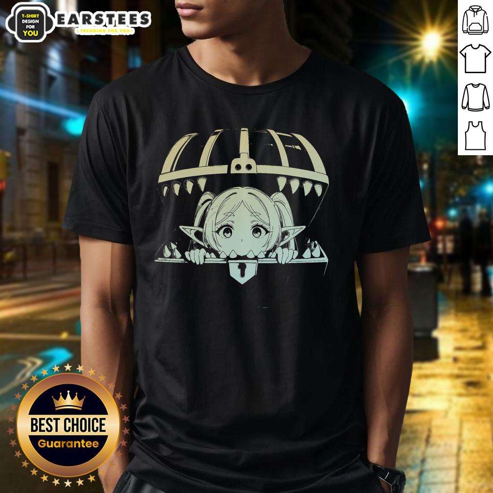 cute-frieren-frieren-beyond-journeys-end-anime-t-shirt-1 Cute Frieren from Frieren: Beyond Journey's End anime on a stylish t-shirt, perfect for fans of the series.