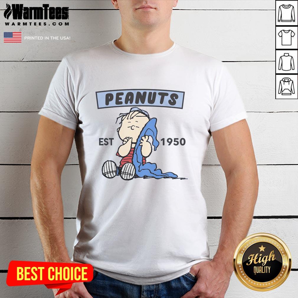 cute-peanuts-linus-est-1950-t-shirt-1 Cute Peanuts Linus Est 1950 T-Shirt featuring Linus character design, perfect for fans of the Peanuts comic strip.
