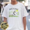 Alt Text: Cute Peanuts Snoopy Take A Hike T-Shirt featuring Snoopy hiking in a vibrant design, perfect for fans of the classic comic.