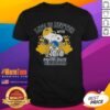 Cute Snoopy holding Golden State Warriors logo on a 'Life Is Better With Golden State Warriors' T-shirt.