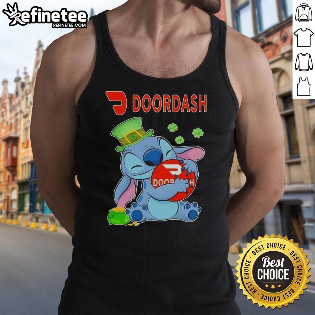 cute-stitch-hug-doordash-logo-st-patricks-day-tank-top Cute Stitch Hug Tank Top with DoorDash logo, perfect for St. Patrick's Day celebrations.