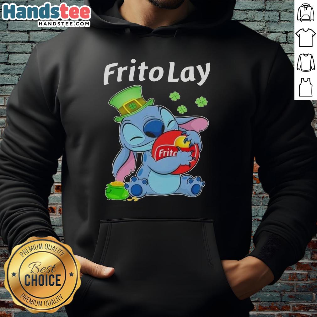 cute-stitch-hug-frito-lay-logo-st-patricks-day-hoodie Cute Stitch hugging Frito Lay logo on a St. Patrick's Day hoodie, perfect for festive celebrations and casual wear.